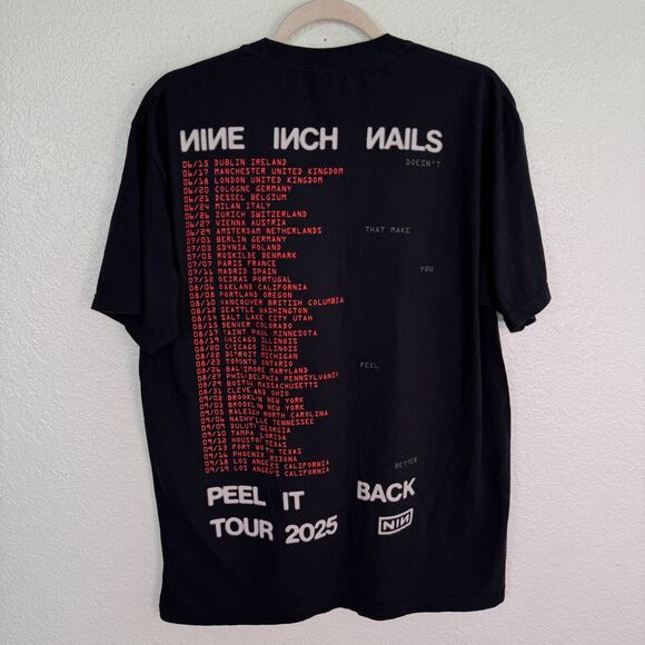 Nine Inch Nails Peel It Back Tour Shirt Mens Large Concert Merch NIN Black 2025 - Picture 2 of 11